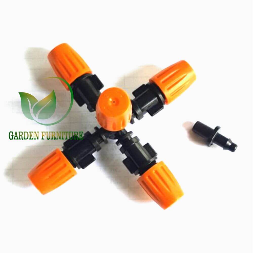 Vòi phun sương 5 cửa cam chân nối phi 6 - VPS502