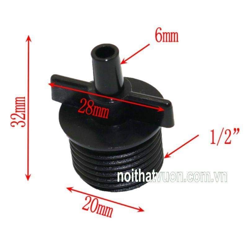 noi voi tuoi phun suong 6mm chan ren 21