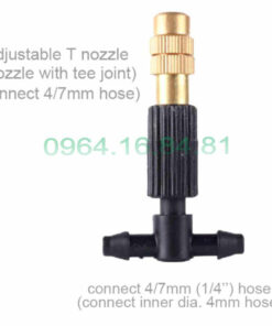 Đầu phun sương đồng nối tê 6mm - VBS123